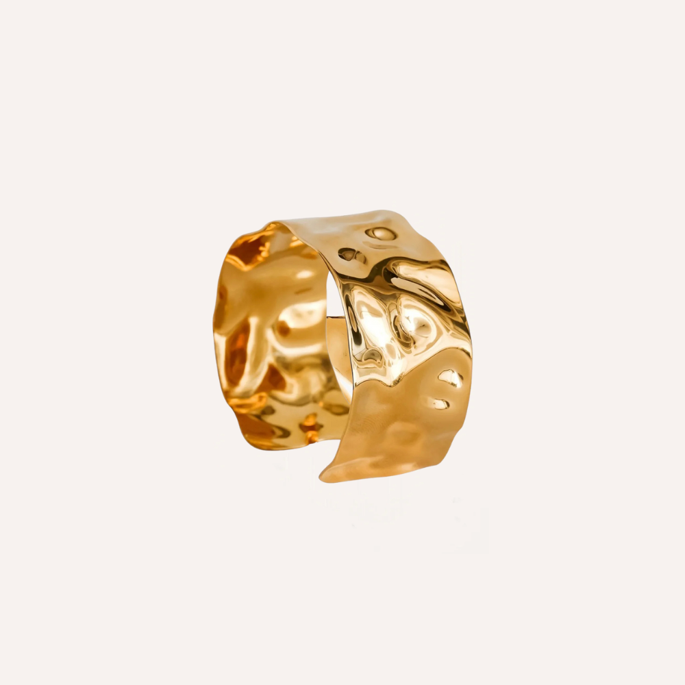 Bracciale rigido effetto martellato – Bracciale Hammered Gold