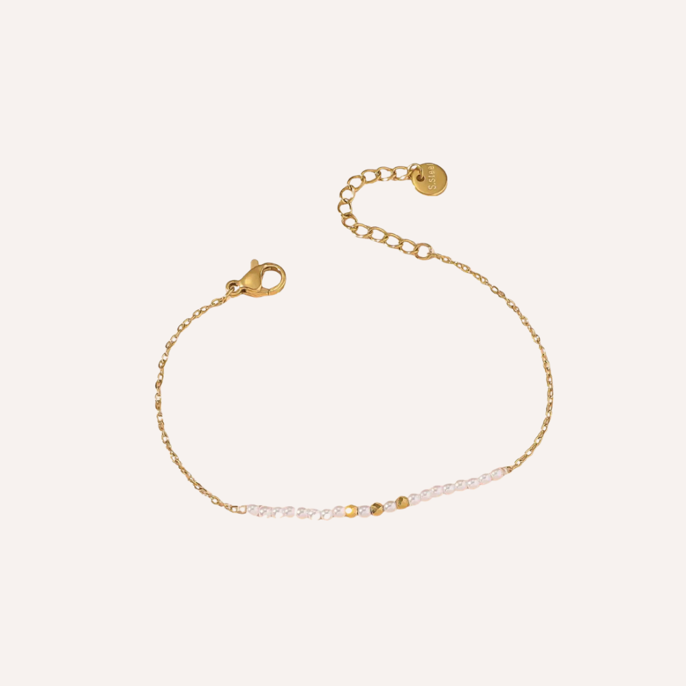 Set di bracciali dorati e perle – Set Luminosa