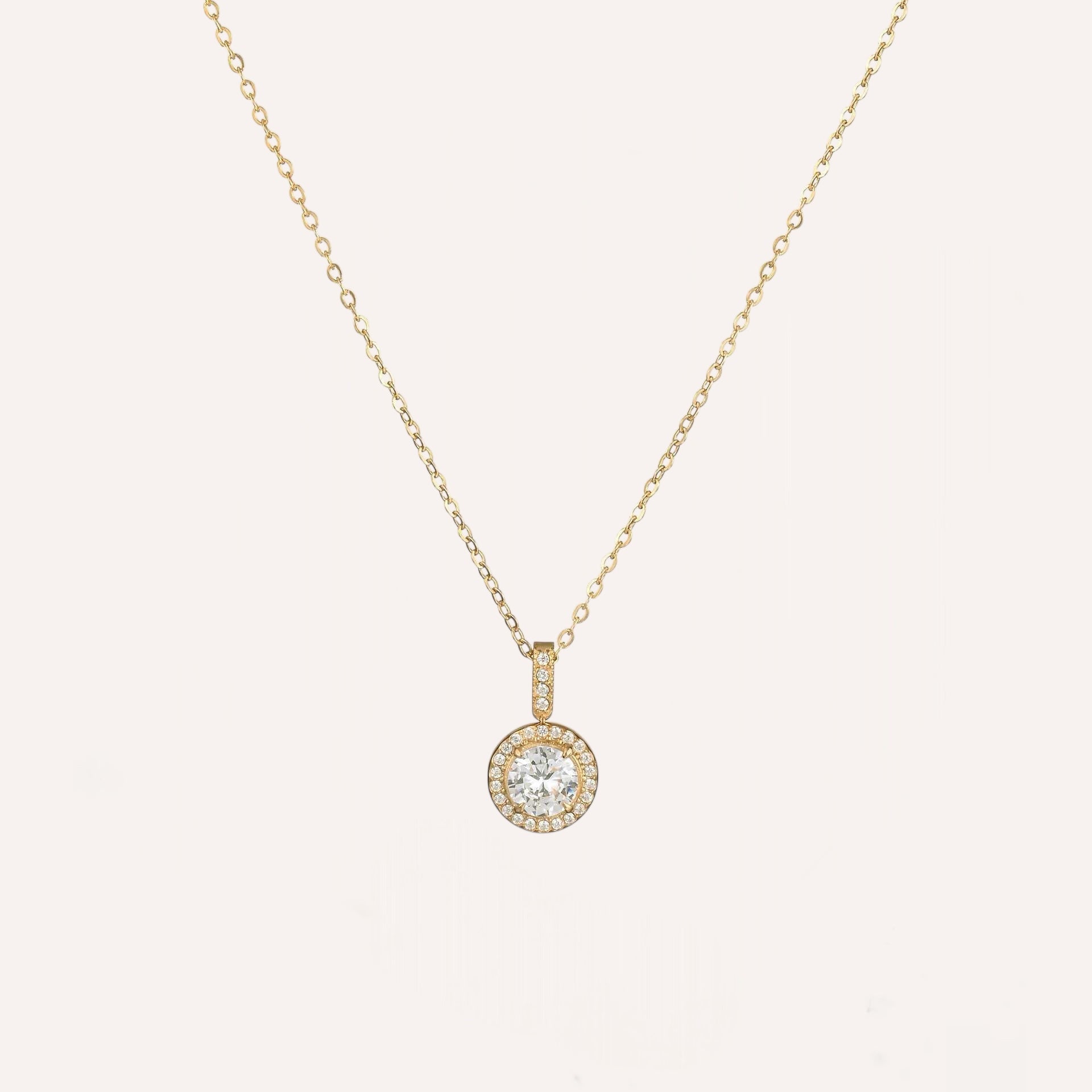 Collana con pendente tondo di zirconi colorati – Collana Zahra