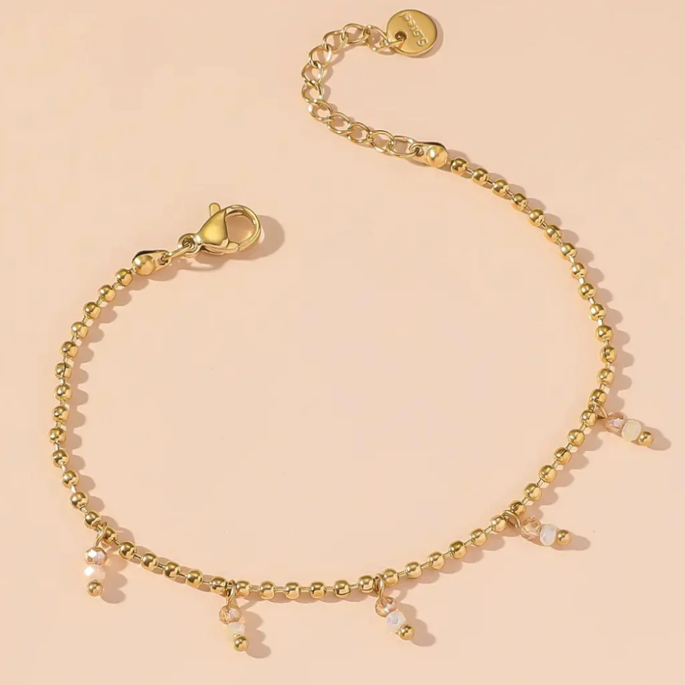 Set di bracciali dorati con perline – Set Golden Light