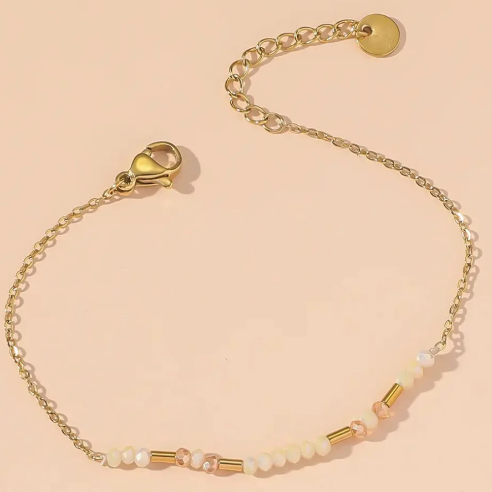 Set di bracciali dorati con perline – Set Golden Light
