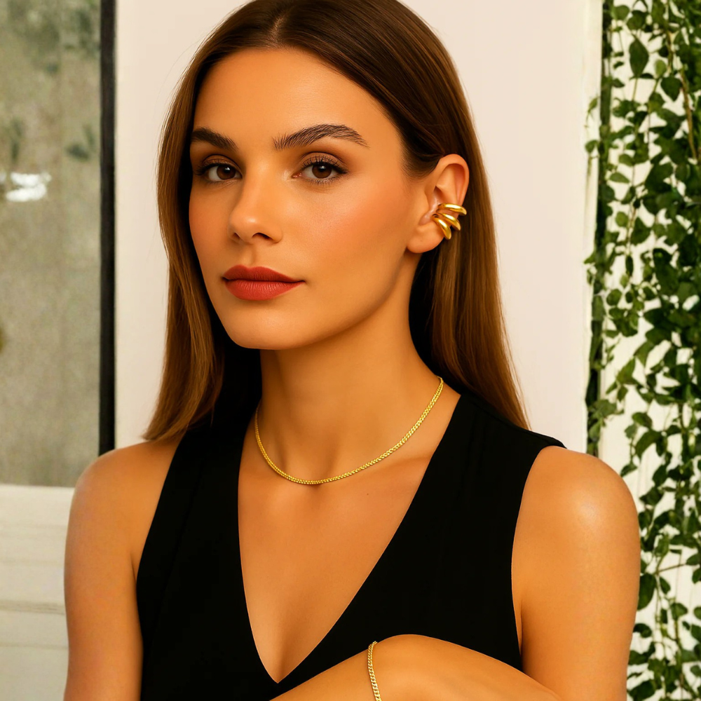 Earcuff triplo dorato – Earcuff Bold Layers