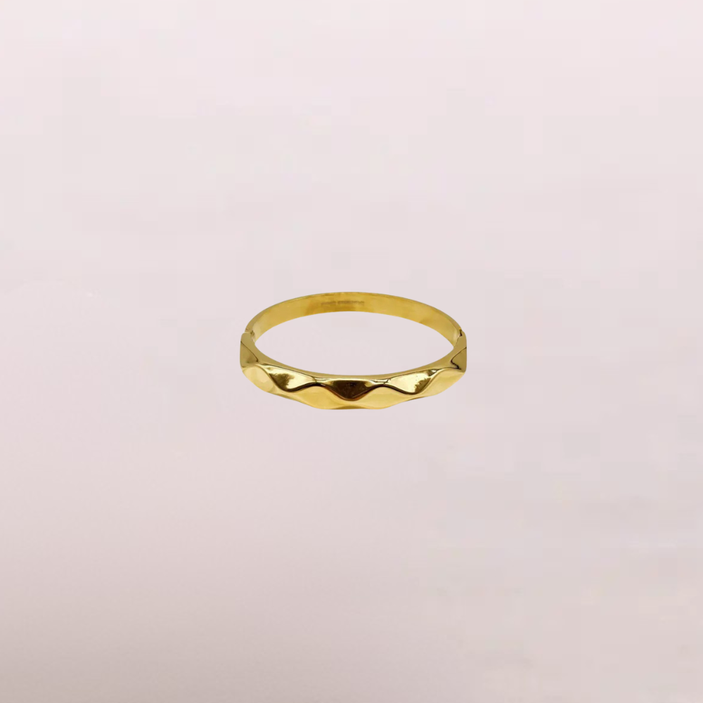 Bracciale rigido effetto ondulato – Bracciale Onde Dorate