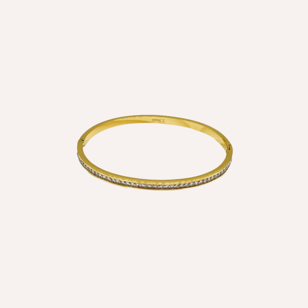 Bracciale rigido sottile con zirconi – Bracciale Linea di Luce