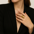 Anello dorato martellato – Cronos