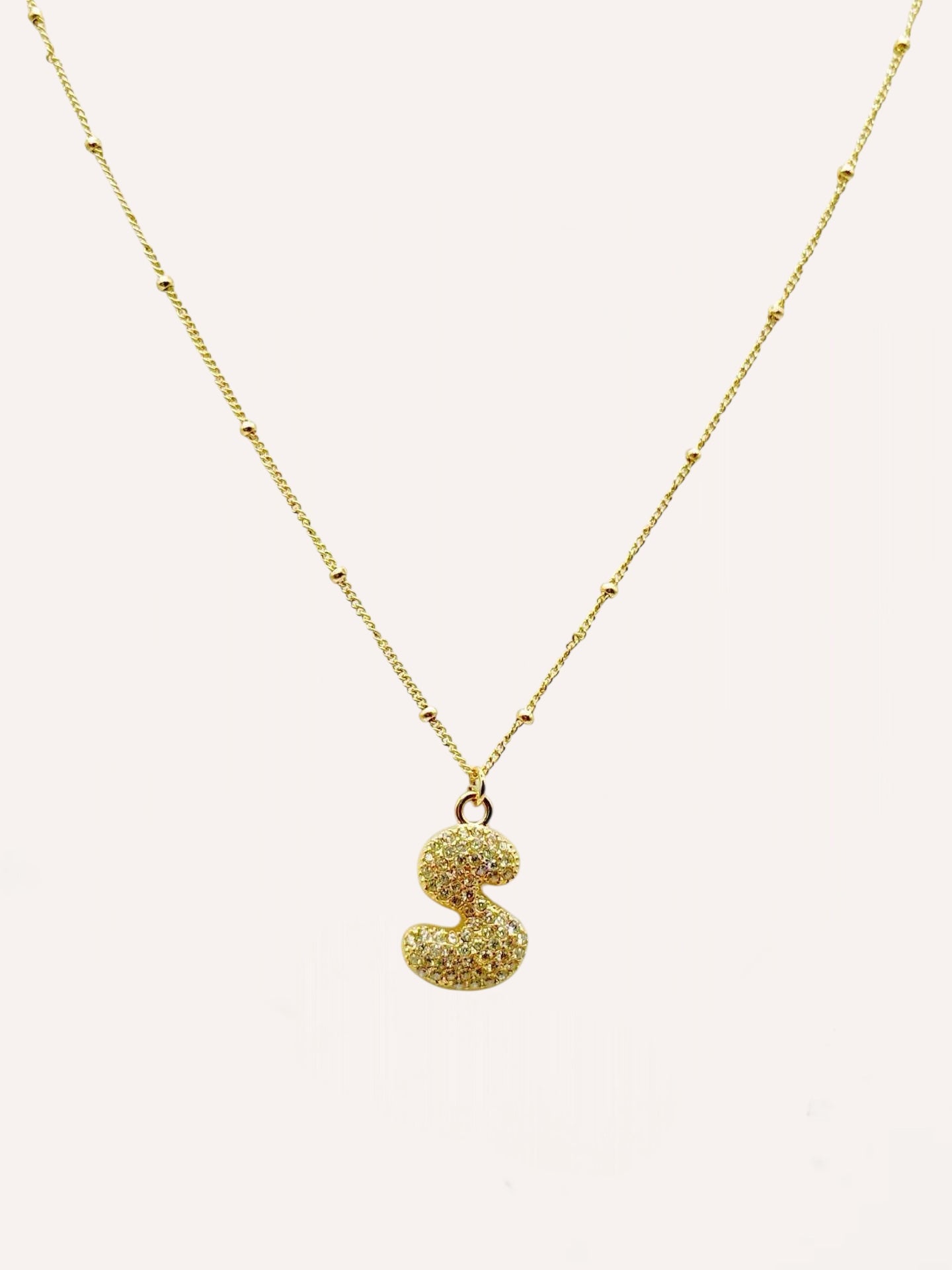Collana lettera con zirconi – Letter Shine