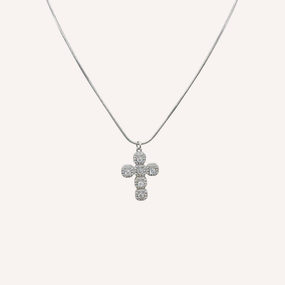 Collana con croce di zirconi – Collana Cross Shine