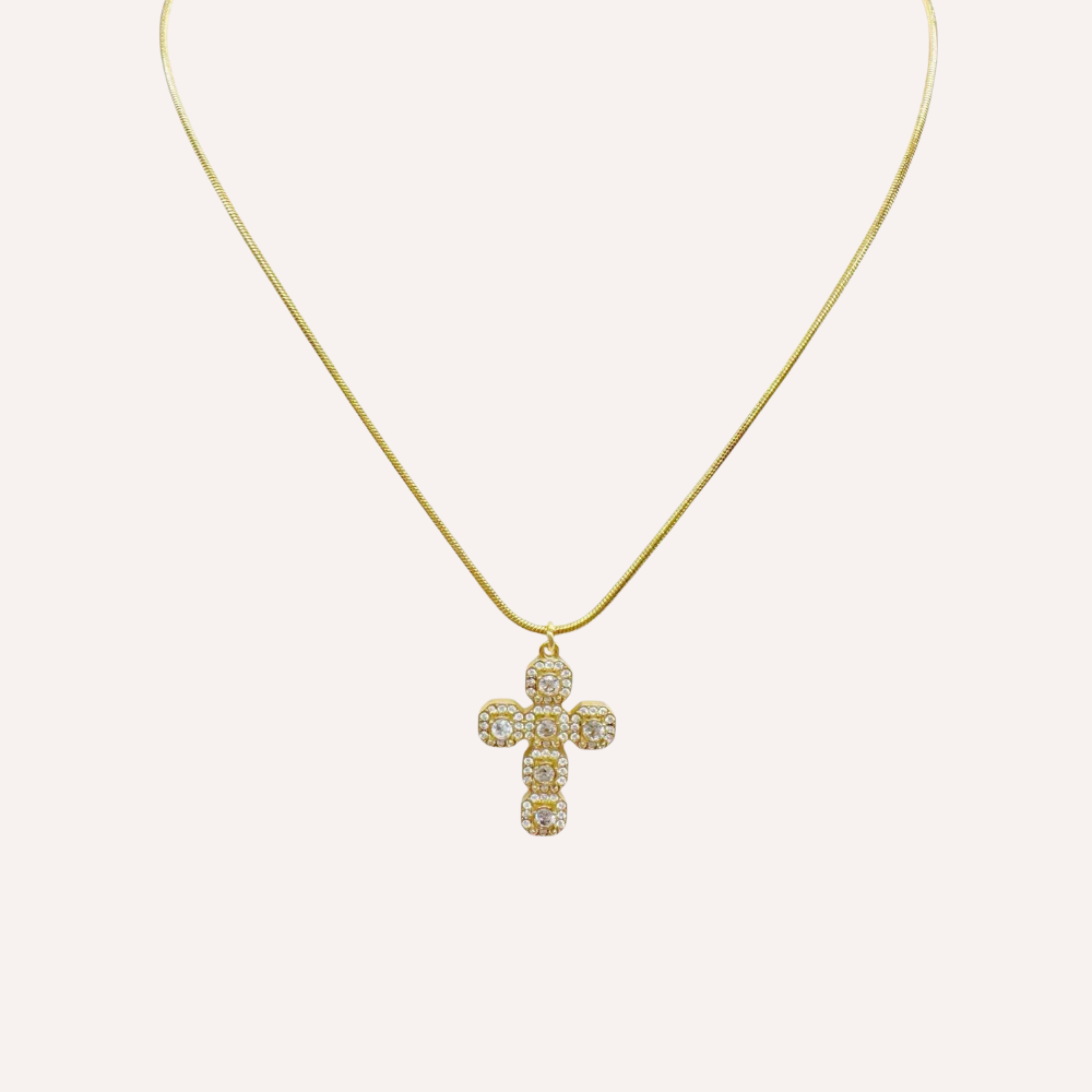 Collana con croce di zirconi – Collana Cross Shine