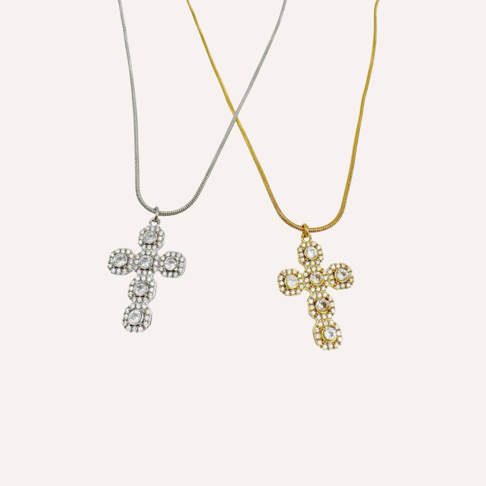 Collana con croce di zirconi – Collana Cross Shine