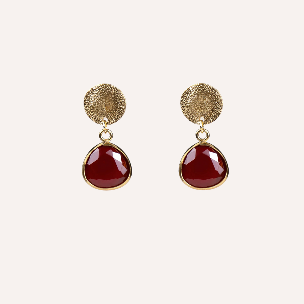 Orecchini con pietra tonda pendente – Vega