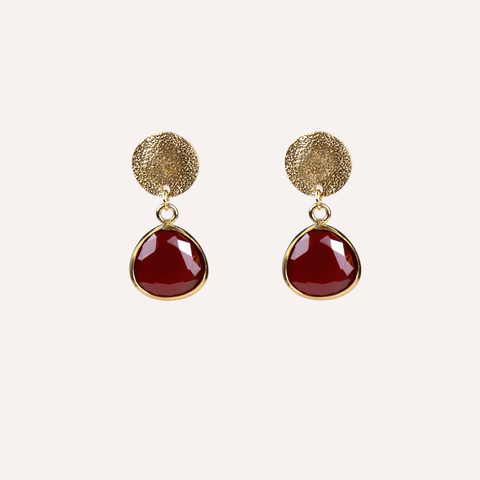 Orecchini con pietra tonda pendente – Vega