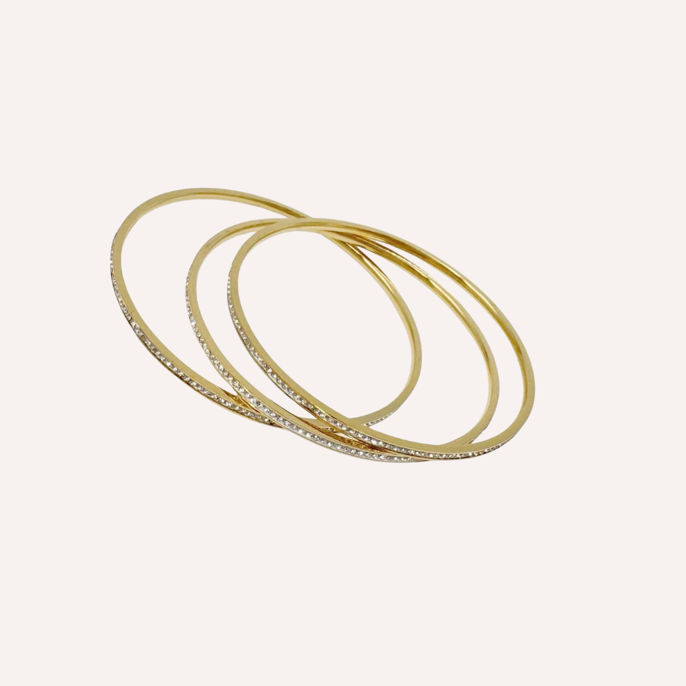 Set di bracciali rigidi con zirconi – Set Bangles Shine