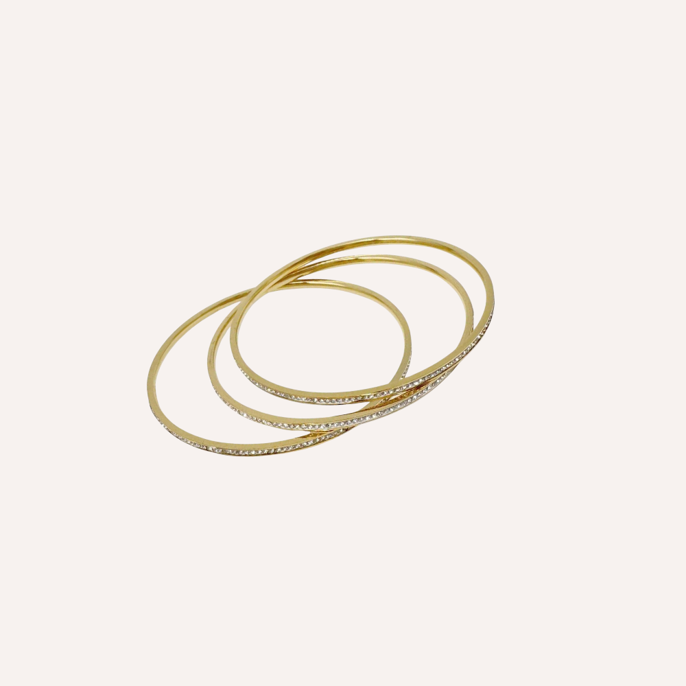 Set di bracciali rigidi con zirconi – Set Bangles Shine