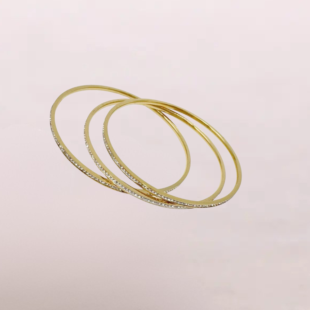 Set di bracciali rigidi con zirconi – Set Bangles Shine