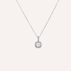 Collana con pendente quadrato di zirconi – Collana Halo Mini