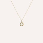 Collana con pendente quadrato di zirconi – Collana Halo Mini