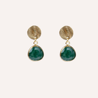 Orecchini con pietra tonda pendente – Vega