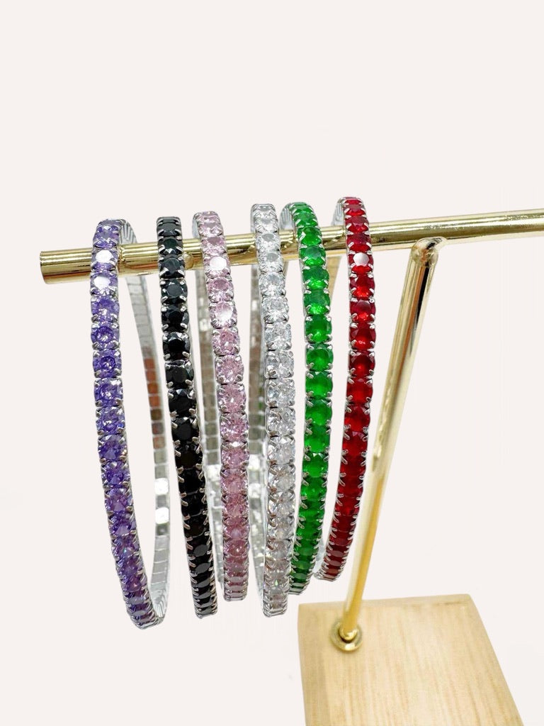 Bracciali tennis con zirconi colorati piccoli – Tennis Luxe
