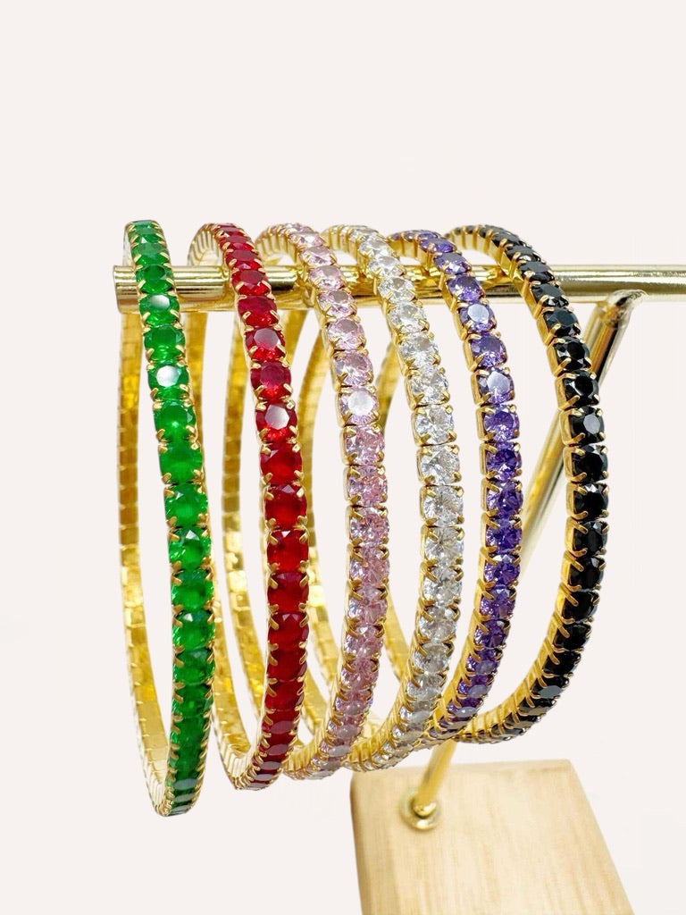 Bracciali tennis con zirconi colorati piccoli – Tennis Luxe