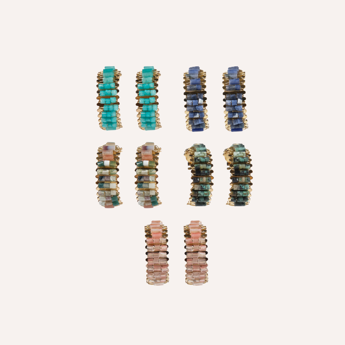 Orecchini a cerchio con pietre naturali – Galaxia