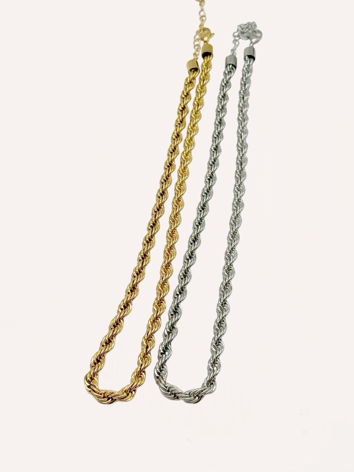 Collana a corda intrecciata in acciaio – Collana Corda