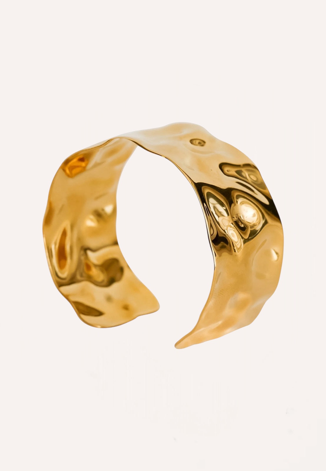 Bracciale rigido effetto martellato – Bracciale Hammered Gold