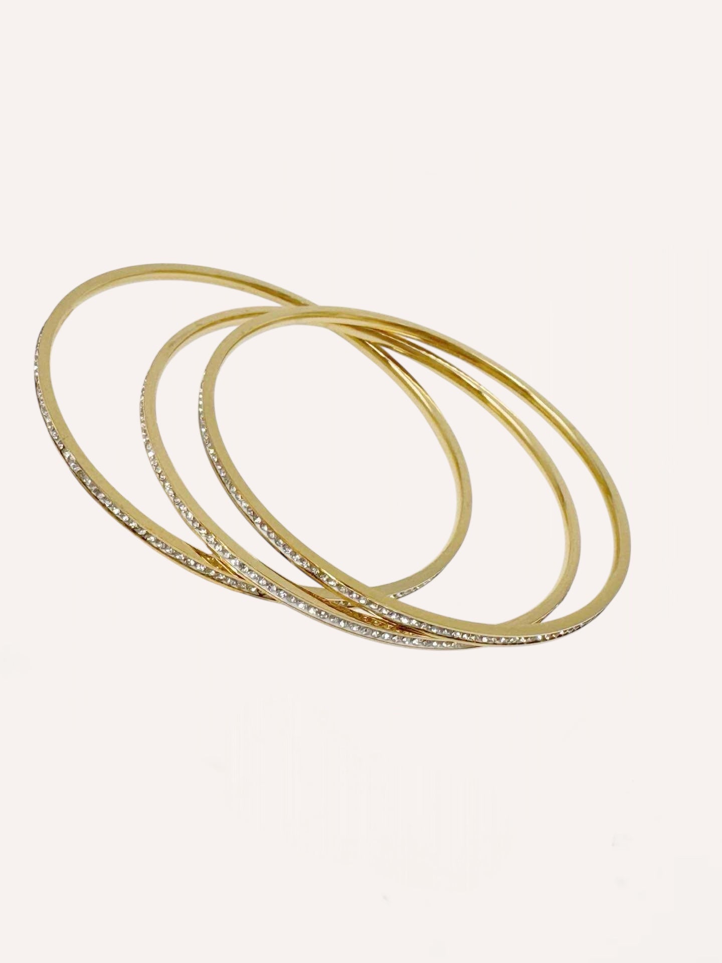 Set di bracciali rigidi con zirconi – Set Bangles Shine