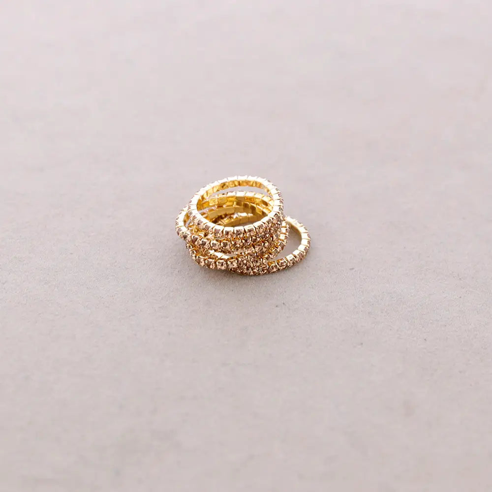 Set di anelli elastici con cristalli – Anelli Spark