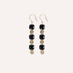 Orecchini con pietre naturali e dettagli dorati – Moon