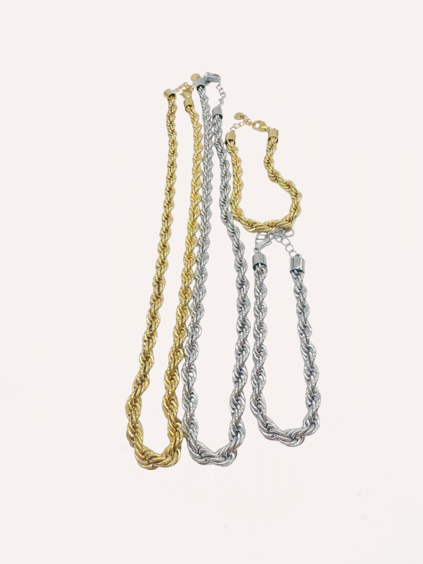 Collana a corda intrecciata in acciaio – Collana Corda