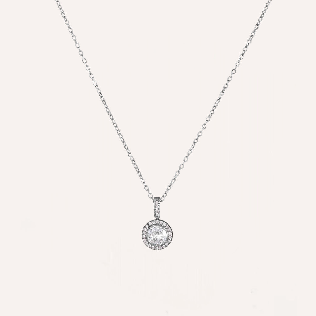 Collana con pendente tondo di zirconi colorati – Collana Zahra