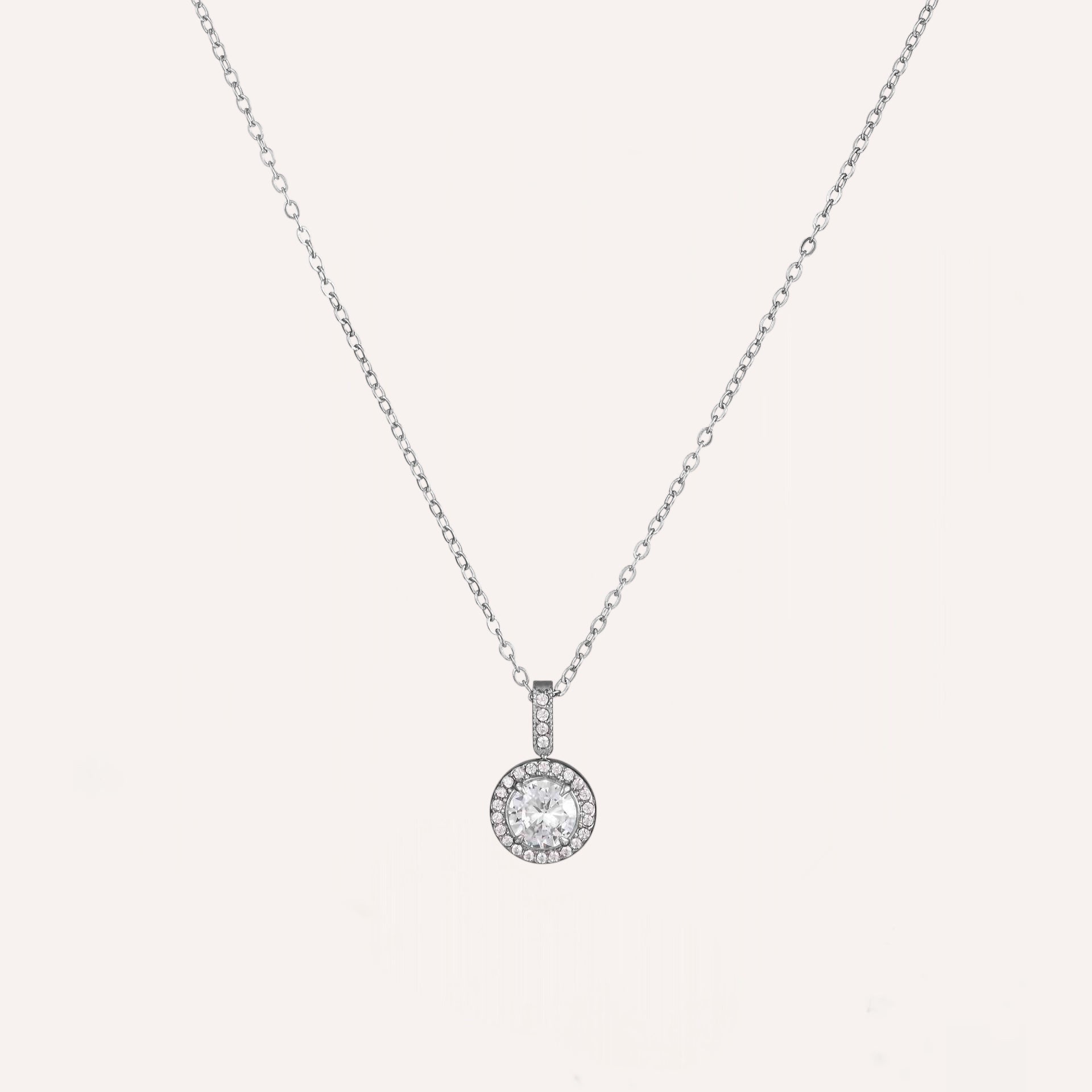 Collana con pendente tondo di zirconi colorati – Collana Zahra