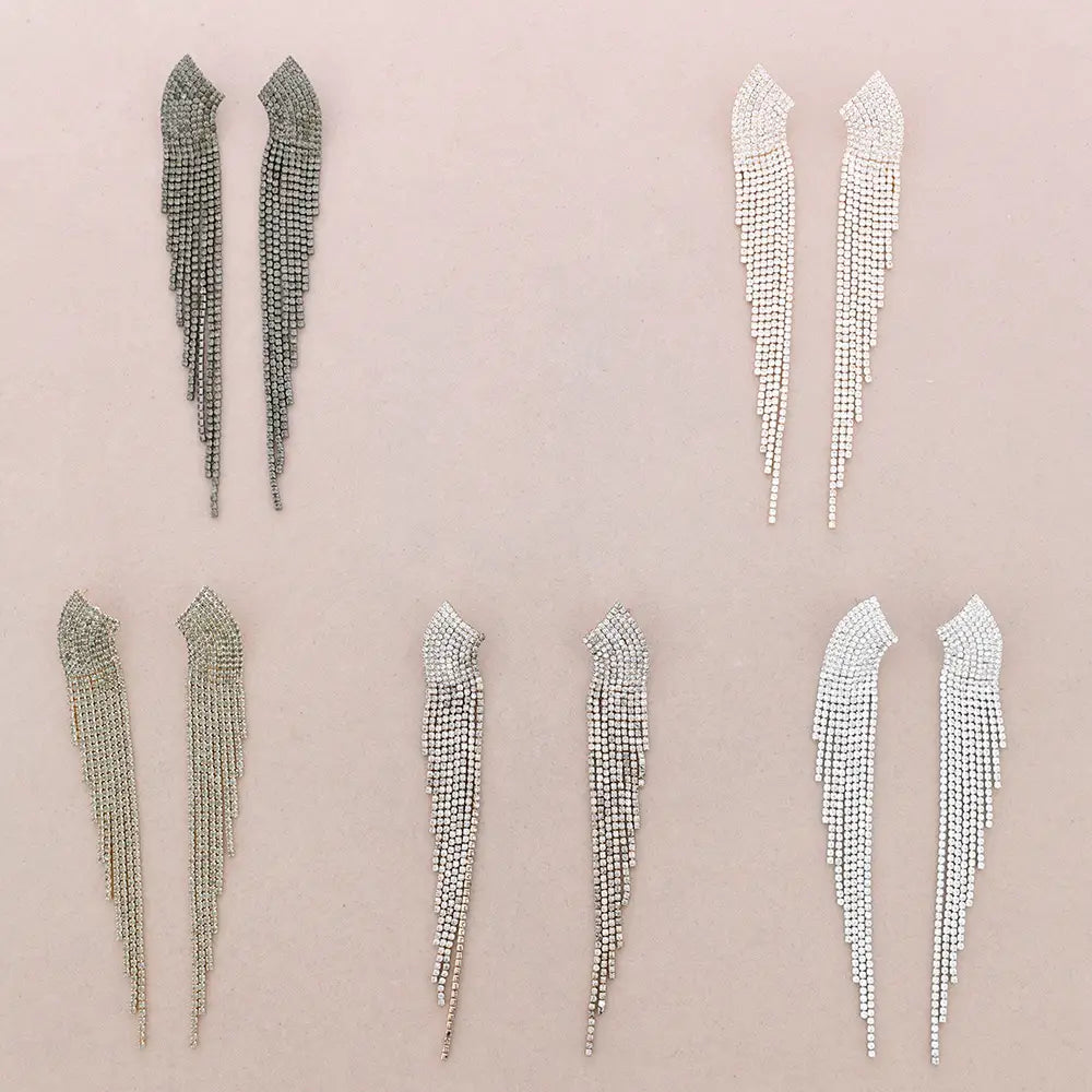 Orecchini pendenti con frange di cristalli - Cadence