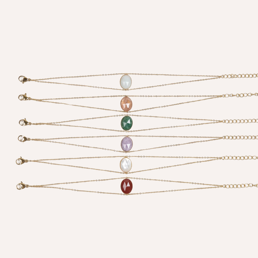 Bracciali dorati con pietre naturali – Selene
