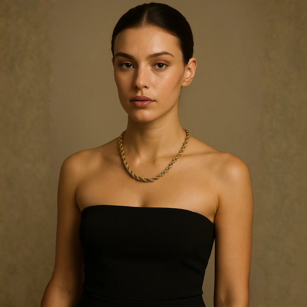 Collana a corda intrecciata in acciaio – Collana Corda