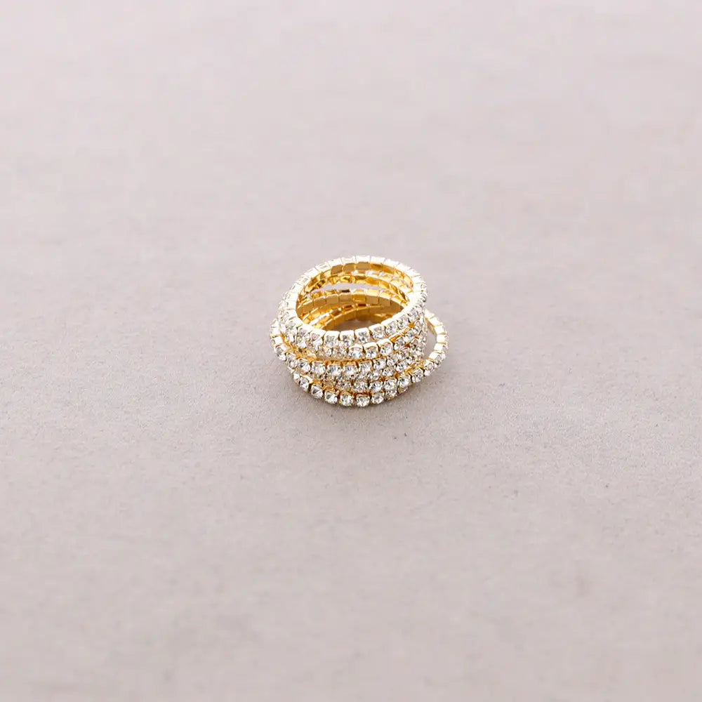 Set di anelli elastici con cristalli – Anelli Spark