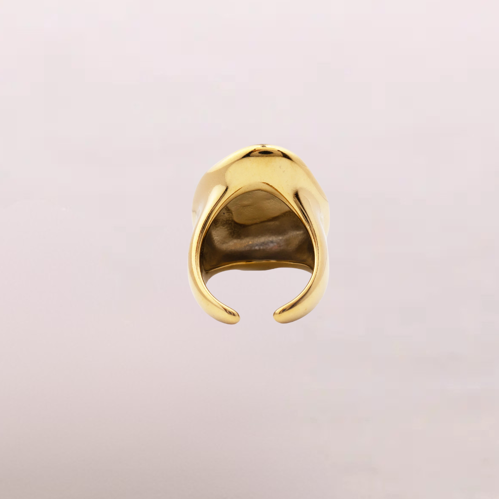 Anello bombato dorato - Glow