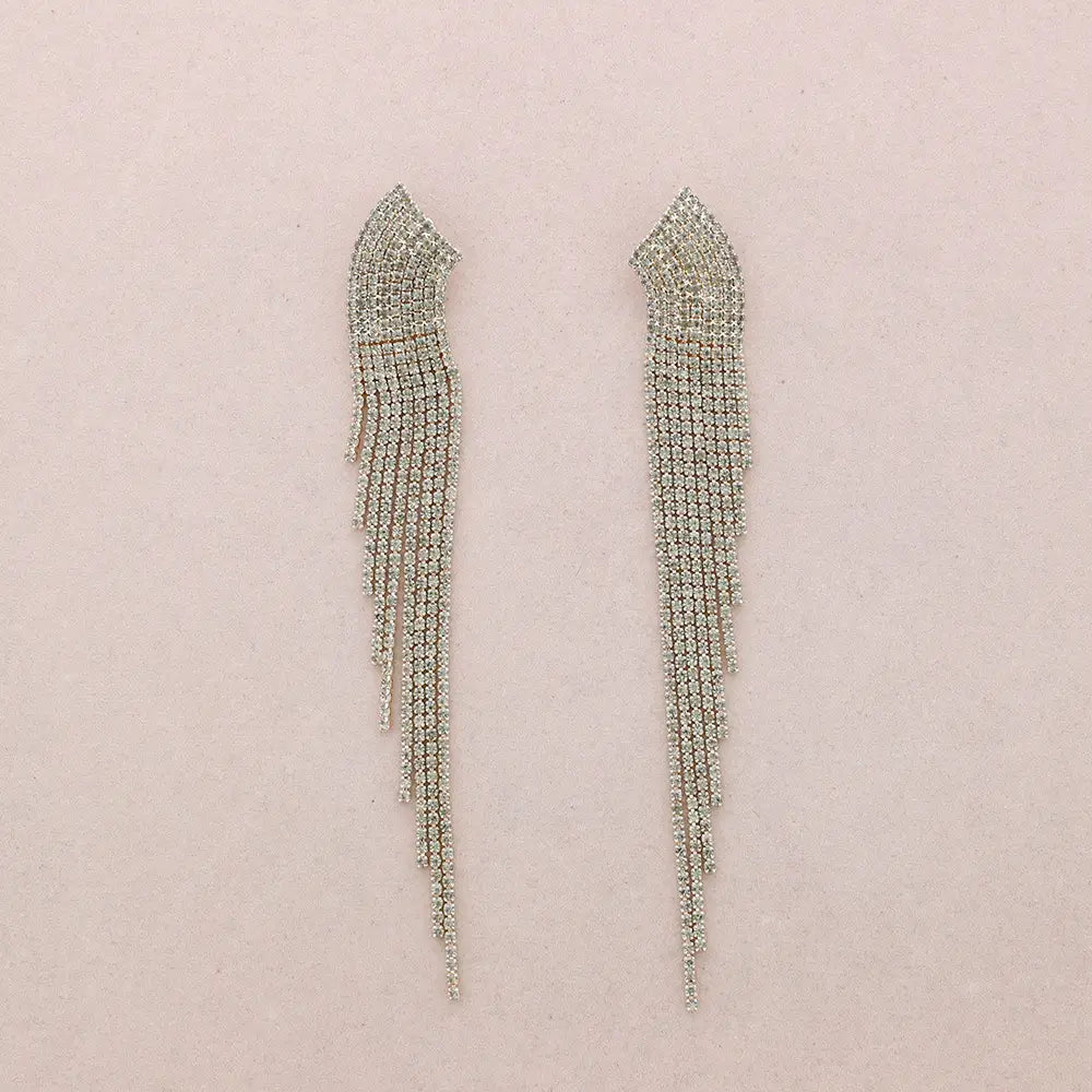 Orecchini pendenti con frange di cristalli - Cadence