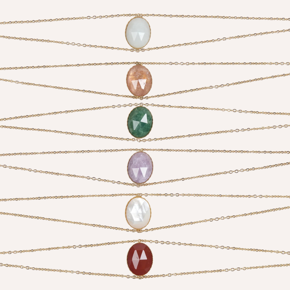 Bracciali dorati con pietre naturali – Selene