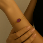 Bracciali dorati con pietre naturali – Selene