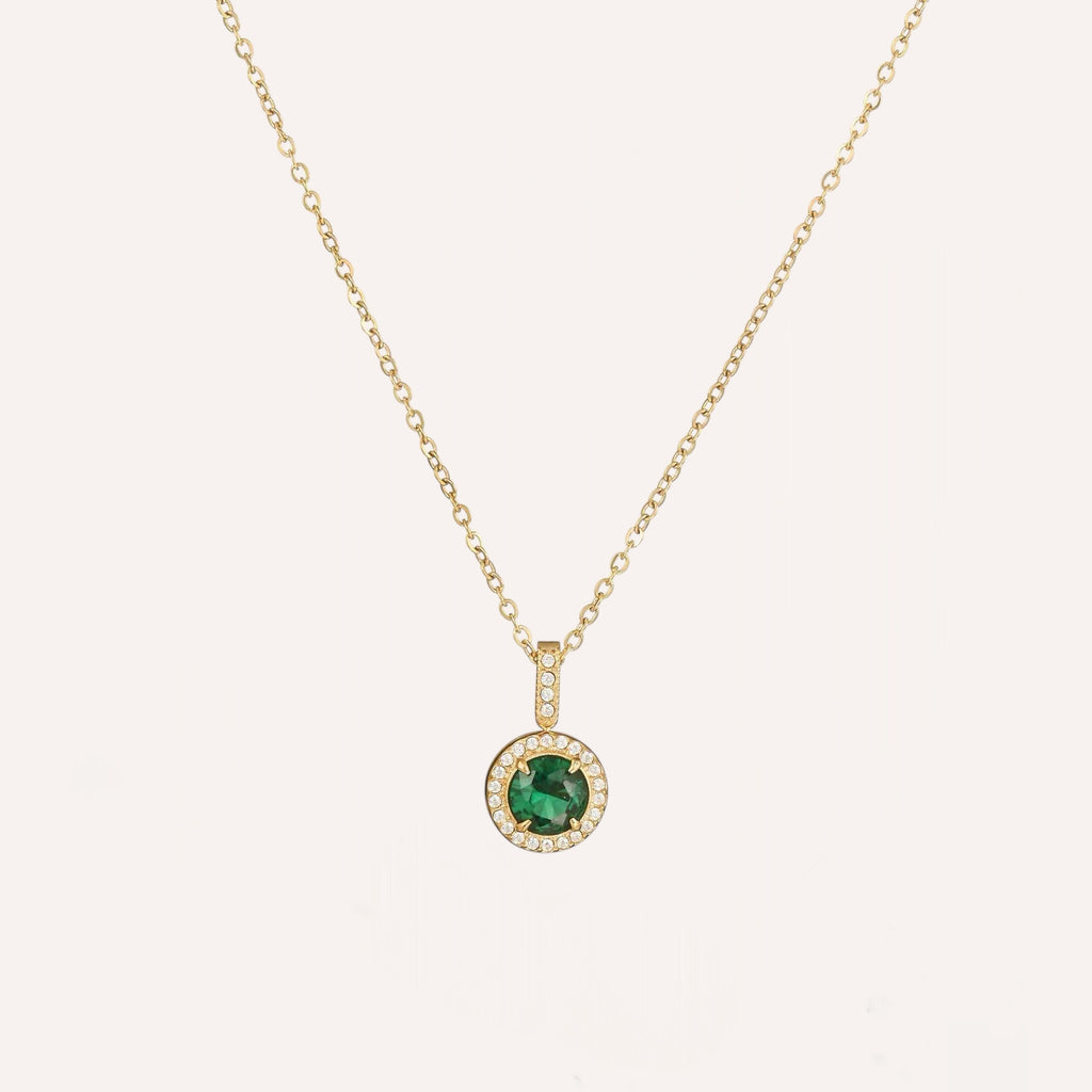 Collana con pendente tondo di zirconi colorati – Collana Zahra