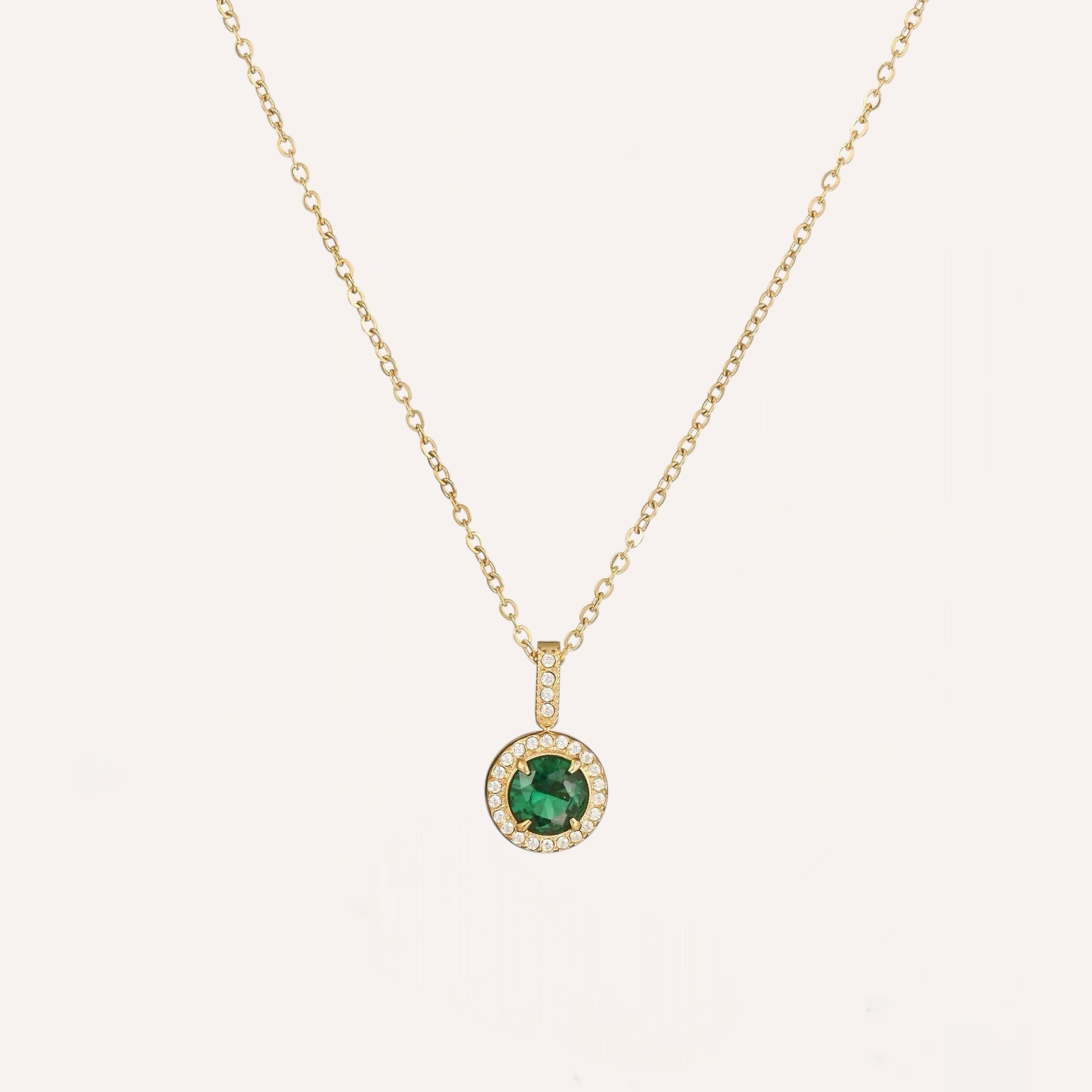 Collana con pendente tondo di zirconi colorati – Collana Zahra