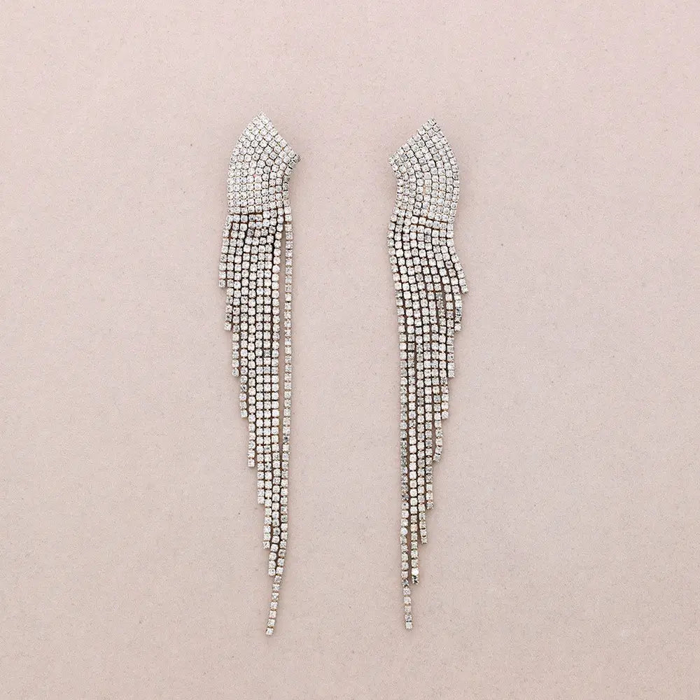 Orecchini pendenti con frange di cristalli - Cadence