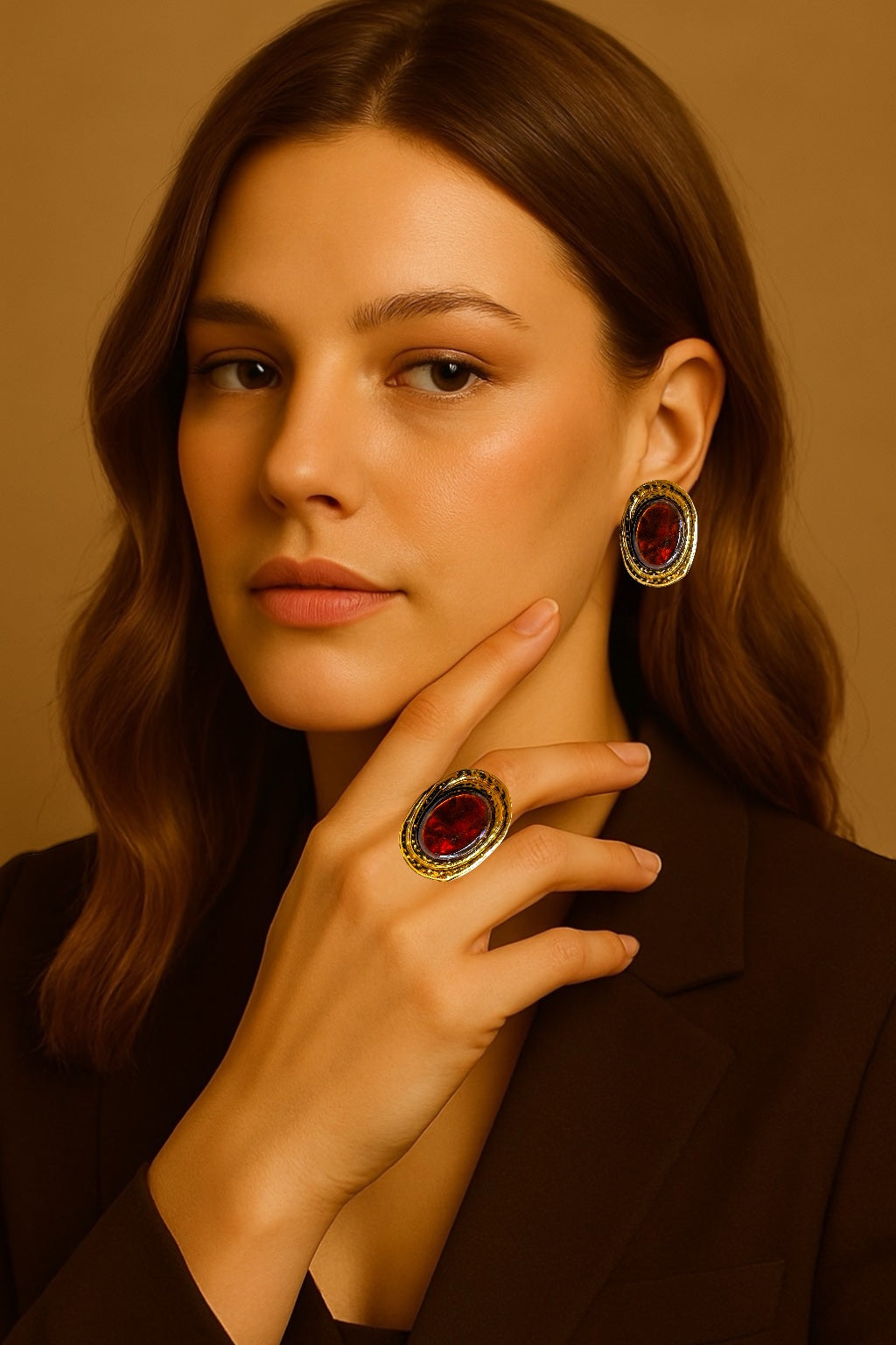 Anello con pietra effetto cabochon – Vintage Gem