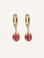 Orecchini con pietra ovale pendente – Maia