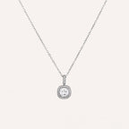 Collana con pendente quadrato di zirconi – Collana Halo Mini