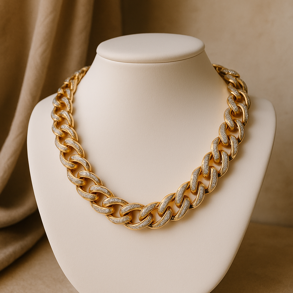 Collana a catena con zirconi pavé – Collana Bold Shine