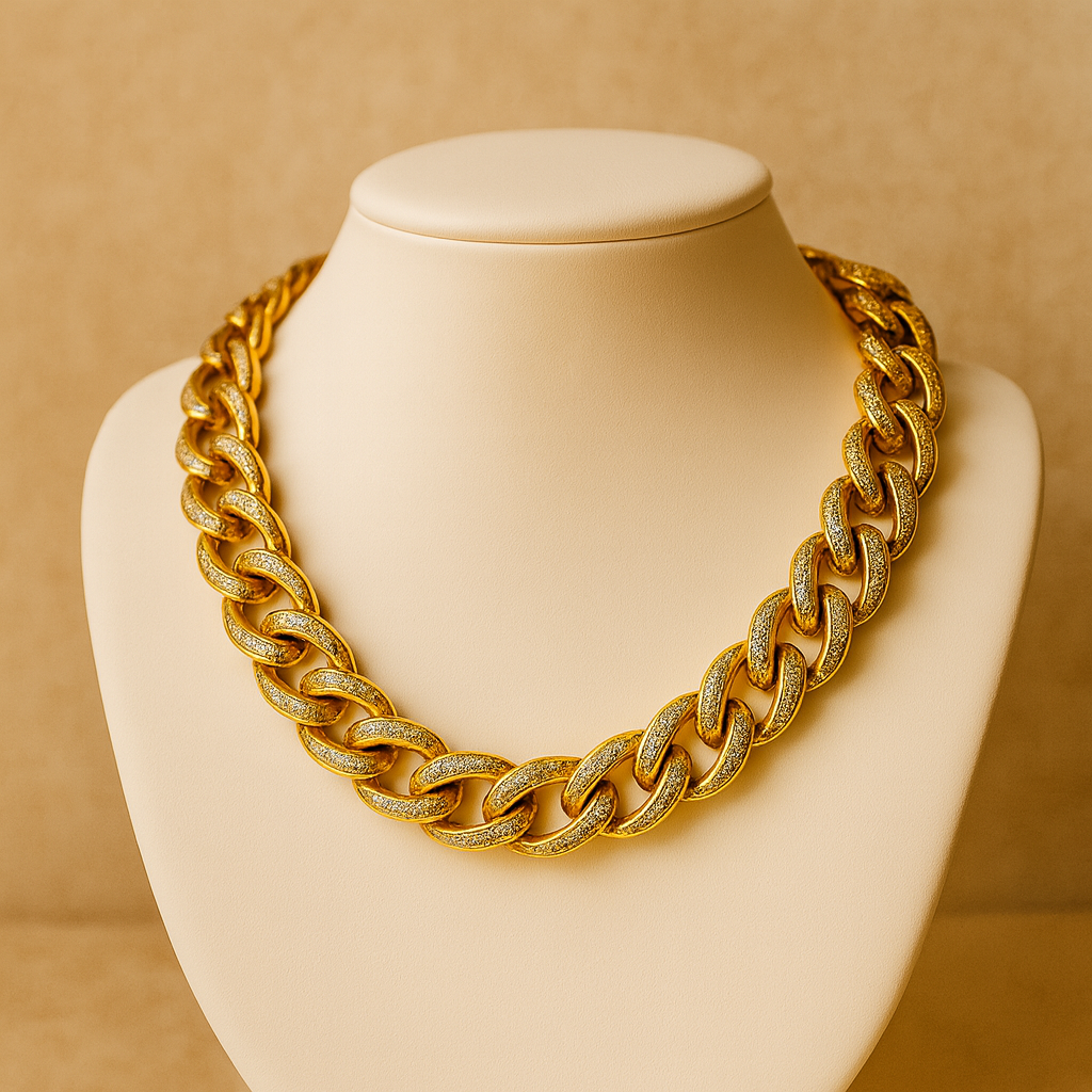 Collana a catena con zirconi pavé – Collana Bold Shine