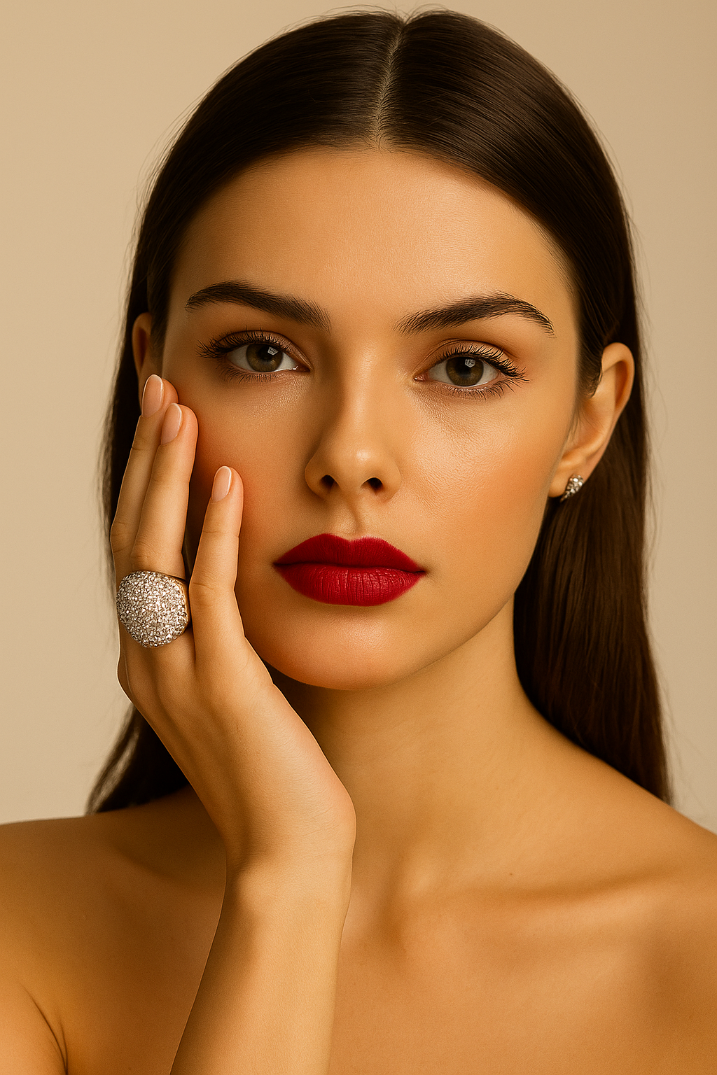 Anello con pavé di cristalli – Anello Moonlight