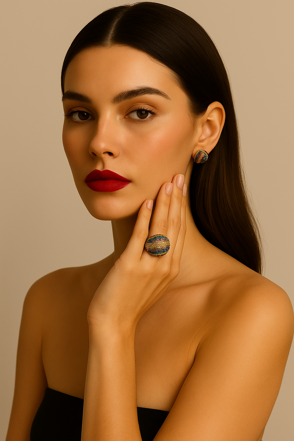 Anello regolabile con cristalli multicolor – Anello Rayo